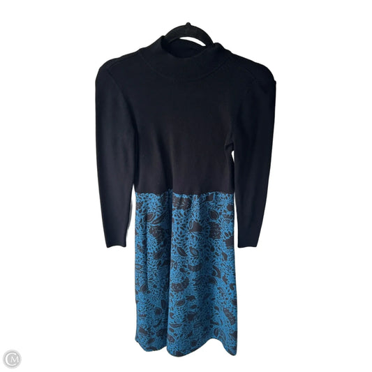 Dress Casual Midi By Ann Taylor In Black & Blue, Size: Sp