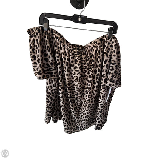 Top Short Sleeve By Vince Camuto In Black & Cream, Size: 3x