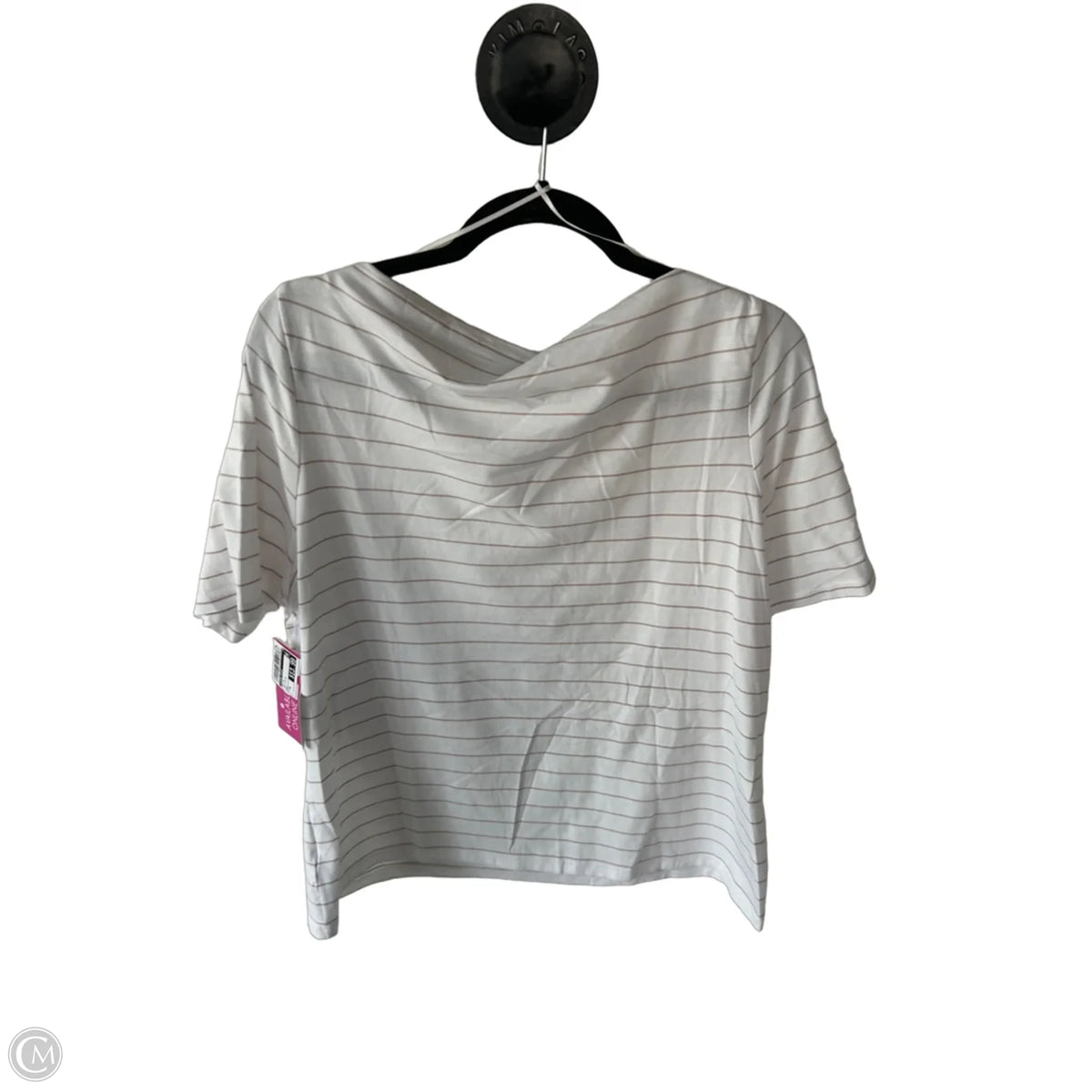 Top Short Sleeve By Sigrid Olsen In Tan & White, Size: Xl