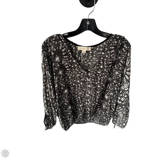 Top Long Sleeve By Lovestitch In Black & Cream, Size: S