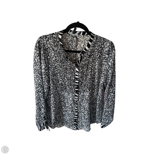 Top Long Sleeve By White House Black Market In Black & White, Size: M