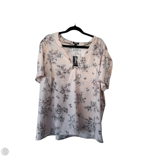 Top Short Sleeve By Express In Peach, Size: Xl