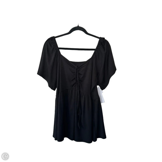 Top Short Sleeve By Cme In Black, Size: 1x