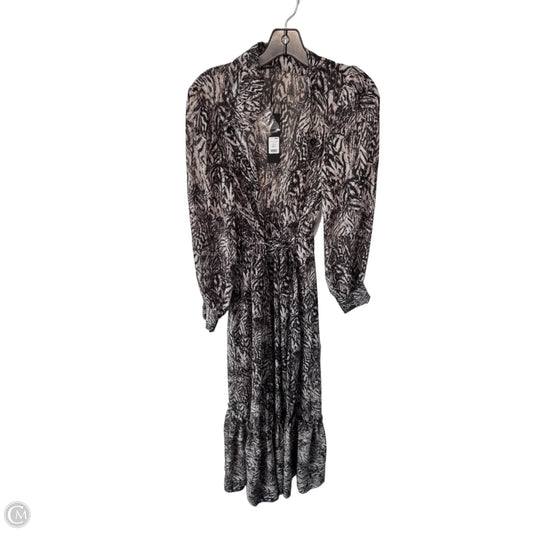 Dress Casual Maxi By Fashion Nova In Black & Grey, Size: L