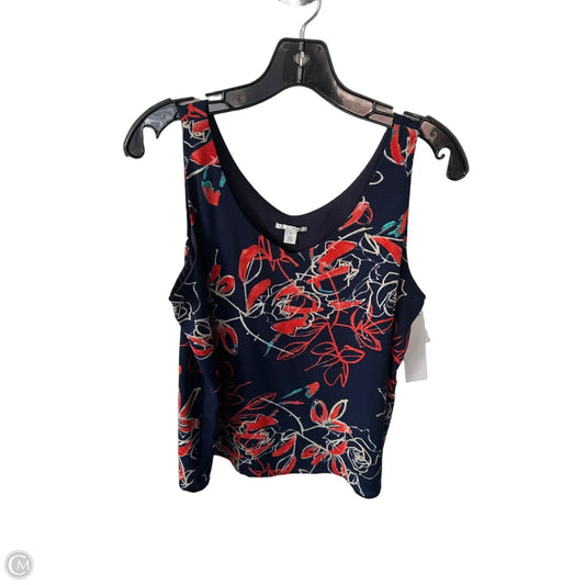 Top Sleeveless By Halogen In Blue & Orange, Size: Mp