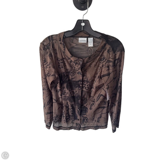Top Long Sleeve By Chicos In Brown, Size: M