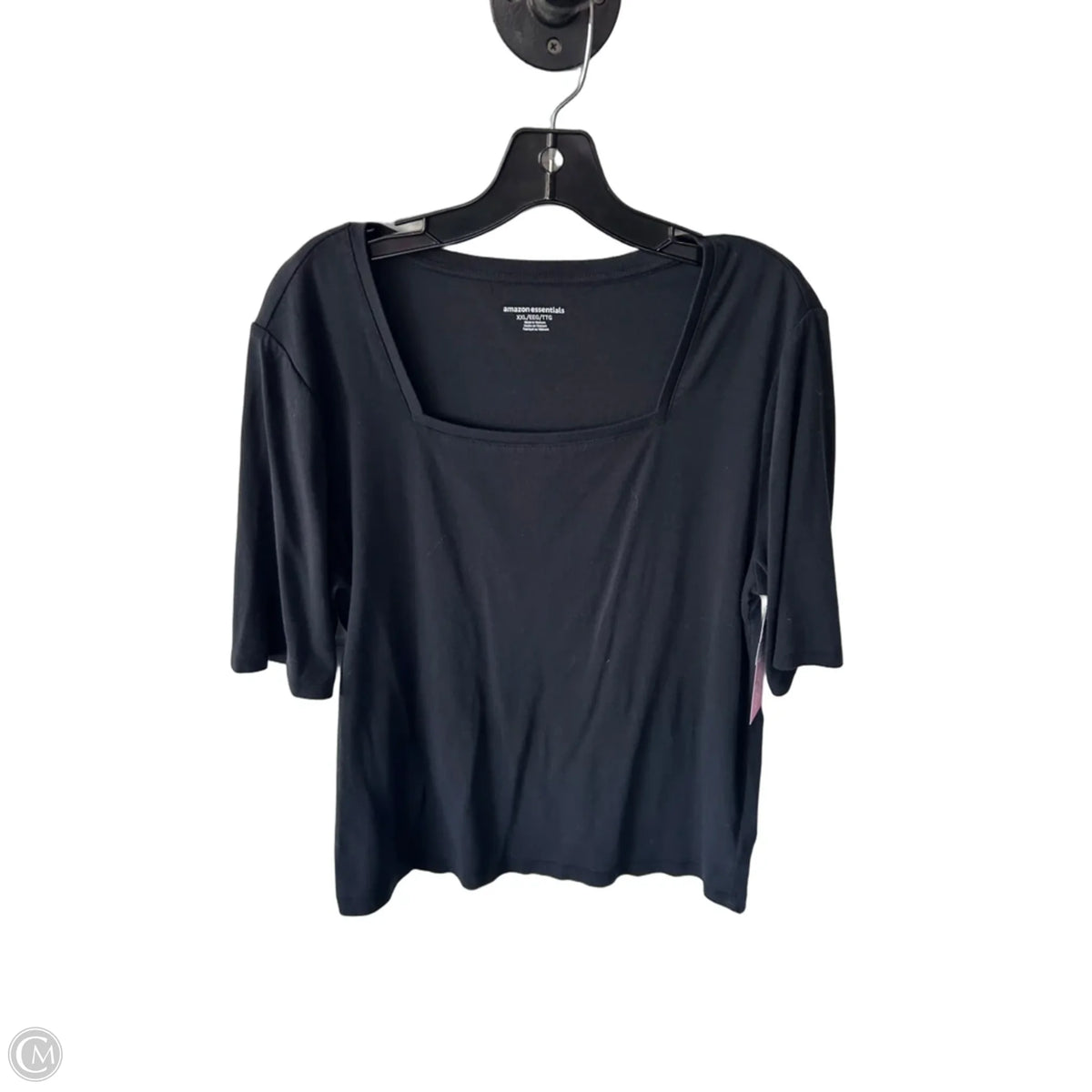 Top Short Sleeve Basic By Amazon Essentials In Black, Size: Xxl