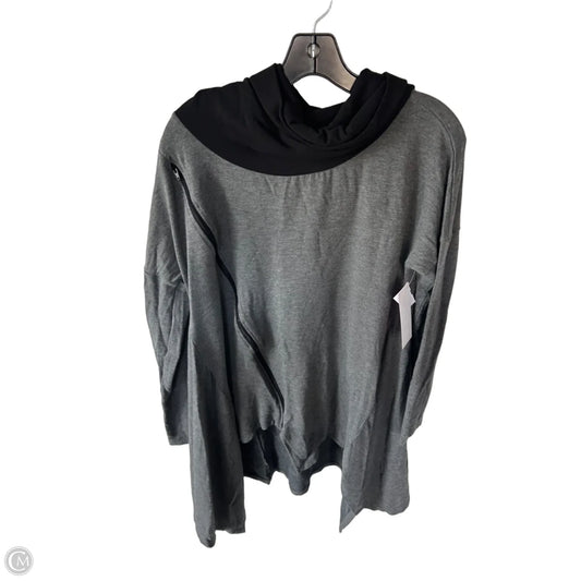 Tunic Long Sleeve By Clothes Mentor In Black & Grey, Size: M