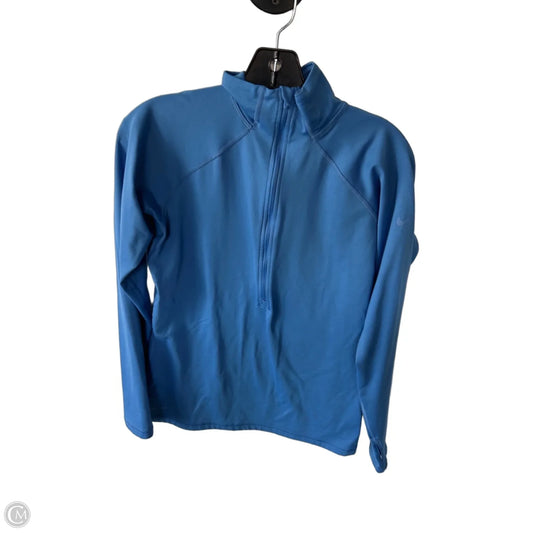 Athletic Top Long Sleeve Collar By Nike In Blue, Size: L