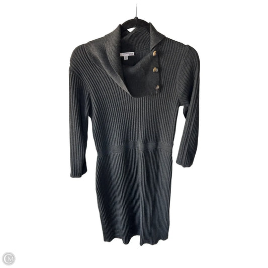 Dress Casual Midi By Studio 1 In Grey, Size: M