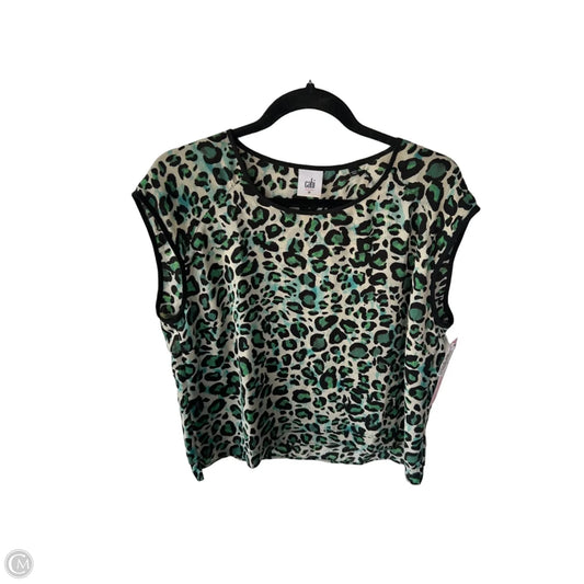 Top Sleeveless By Cabi In Black & Green, Size: M