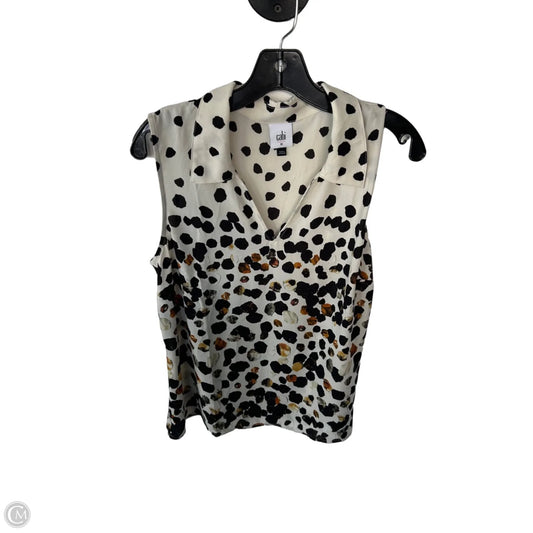 Top Sleeveless By Cabi In Black & Cream, Size: M