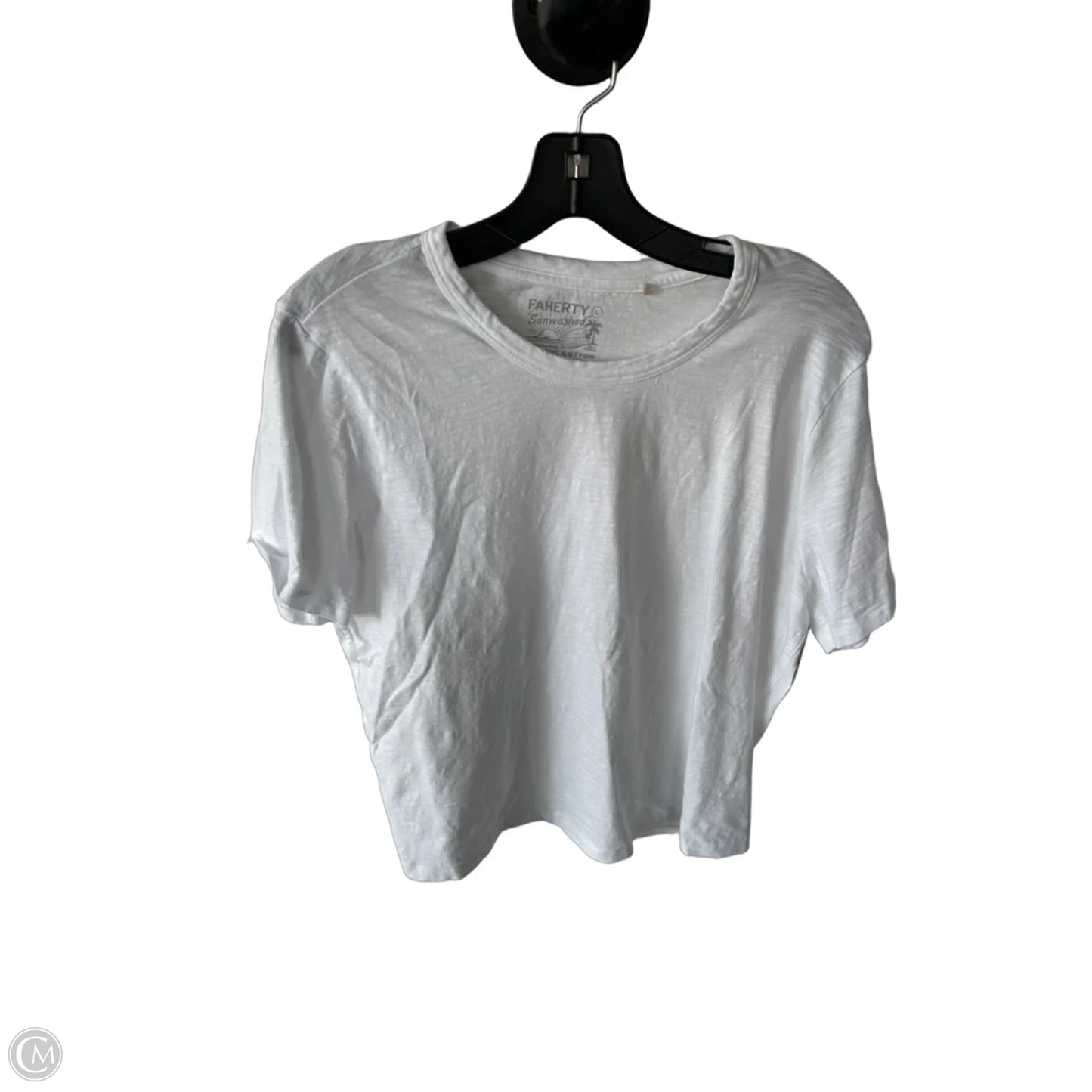 Top Short Sleeve Basic By Faherty In White, Size: L