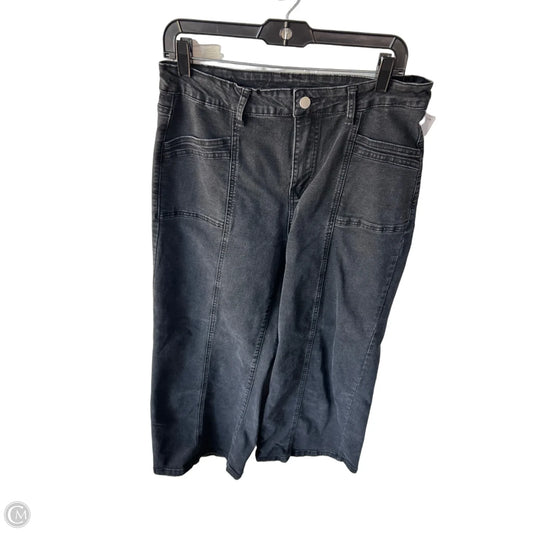 Jeans Wide Leg By Clothes Mentor In Black Denim, Size: 16
