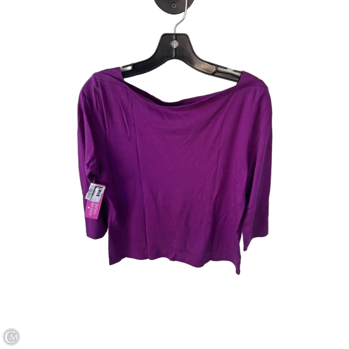 Top 3/4 Sleeve Basic By Talbots In Purple, Size: L