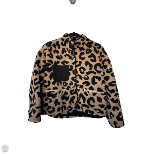 Jacket Fleece By Saltwater Luxe In Black & Tan, Size: S