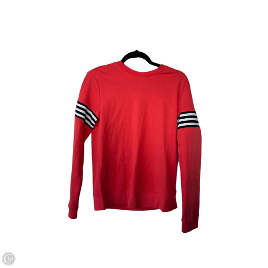 Athletic Top Long Sleeve Crewneck By Adidas In Orange, Size: S