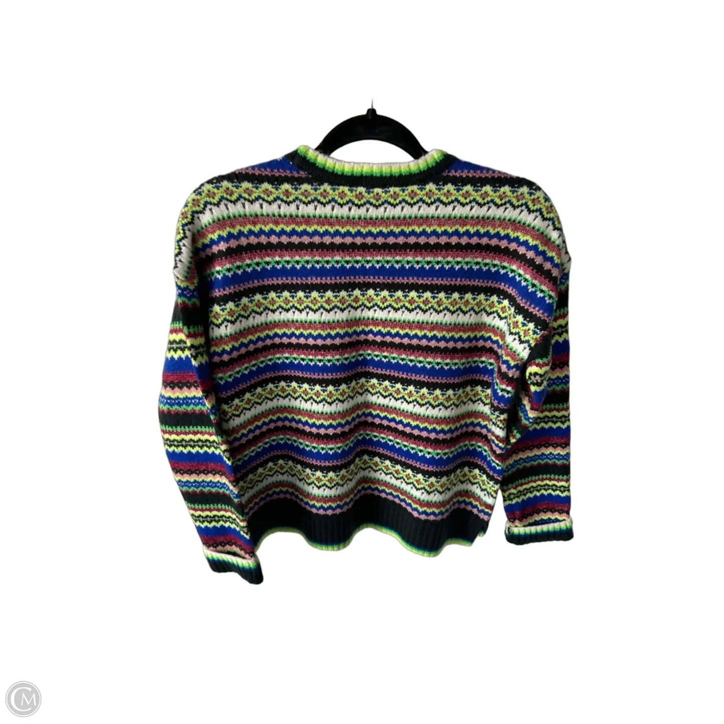 Sweater By Cabi In Green & White, Size: Xs