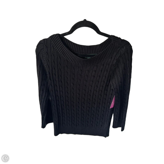 Sweater By Lauren By Ralph Lauren In Black, Size: M