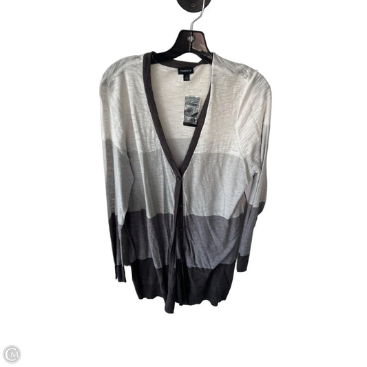 Sweater Cardigan By Torrid In Grey & White, Size: 1x