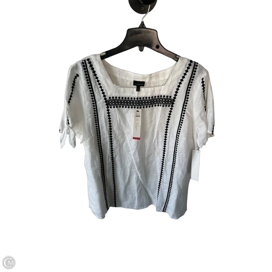 Top Short Sleeve By Talbots In Black & White, Size: Xl