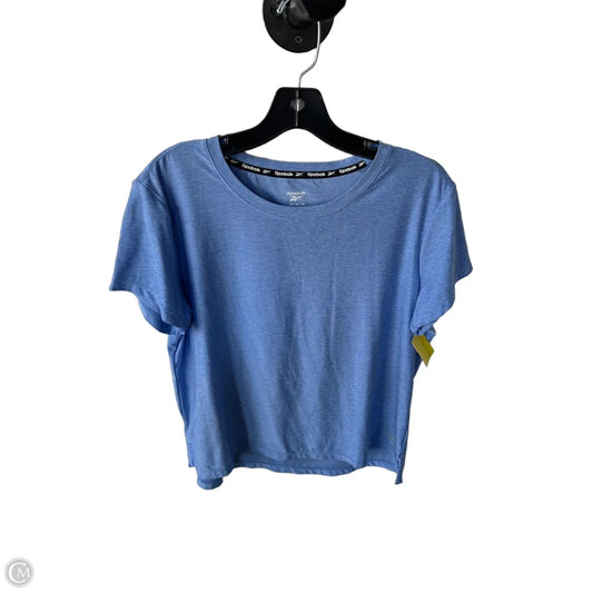 Athletic Top Short Sleeve By Reebok In Blue, Size: M