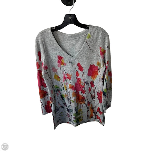 Sweater By Soft Surroundings In Grey & Red, Size: S