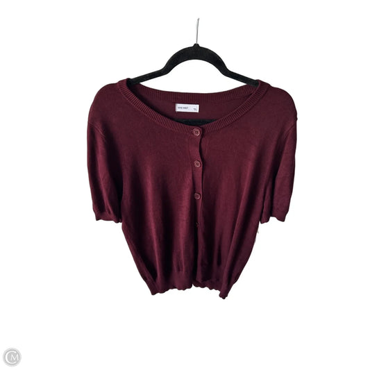 Sweater Cardigan By Nine West Apparel In Maroon, Size: L