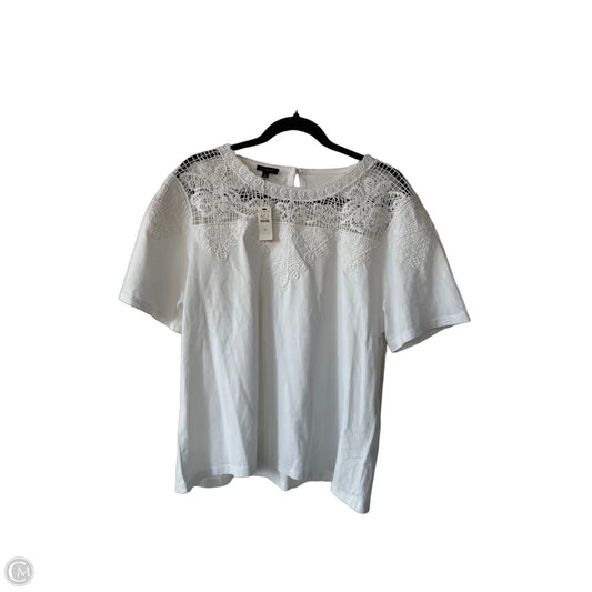 Top Short Sleeve By Talbots In White, Size: Xl