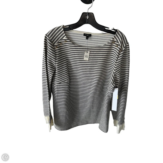 Top Long Sleeve By Talbots In Black & Cream, Size: 1x