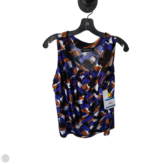 Top Sleeveless By Kasper In Black & Blue, Size: 1x