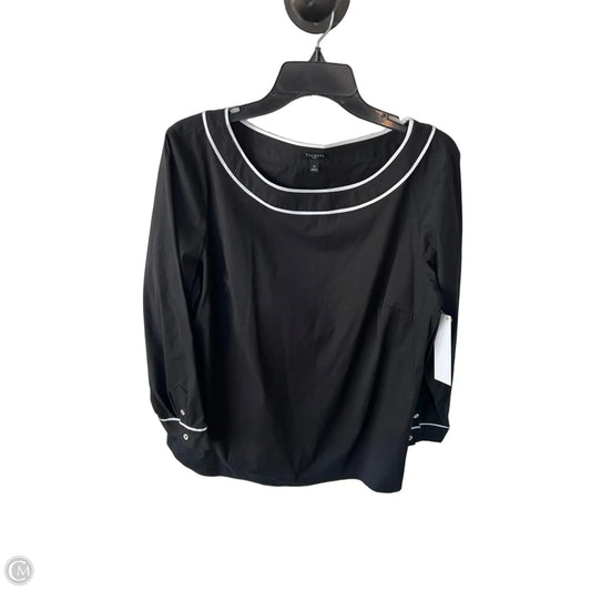 Top Long Sleeve By Talbots In Black & White, Size: 1x