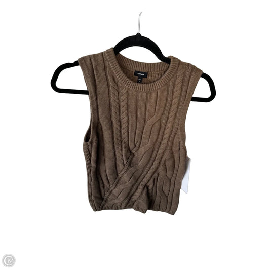 Vest Sweater By Express In Brown, Size: S