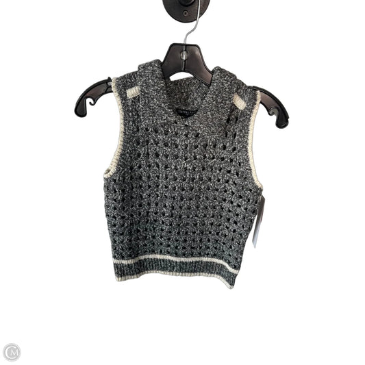 Vest Sweater By Clothes Mentor In Black & Cream, Size: Xs