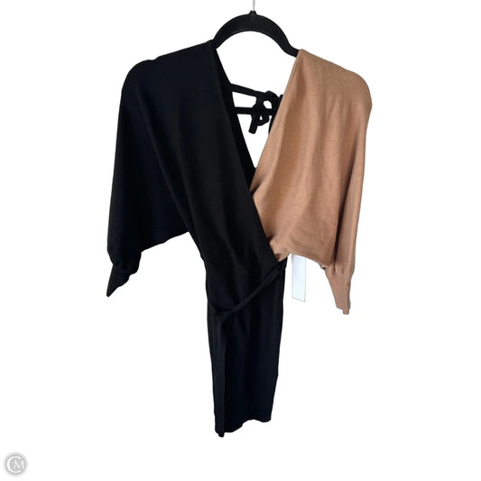 Dress Sweater By Petal & Pup In Black & Tan, Size: S