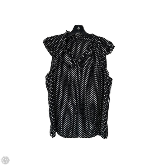 Top Sleeveless By Ann Taylor In Black & White, Size: L