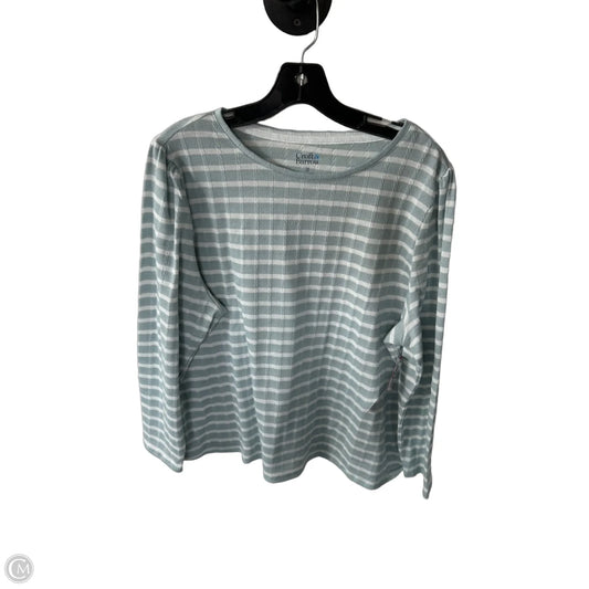 Top Long Sleeve By Croft And Barrow In Blue & White, Size: 1x