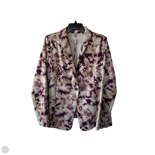 Blazer By Logo In Grey & Purple, Size: M