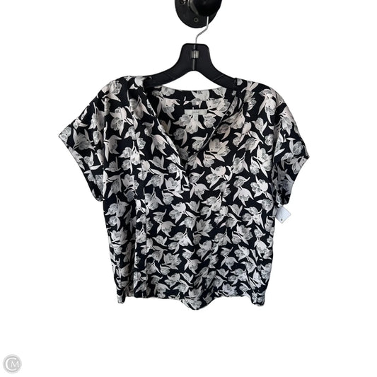 Top Short Sleeve By Joie In Black & Cream, Size: L