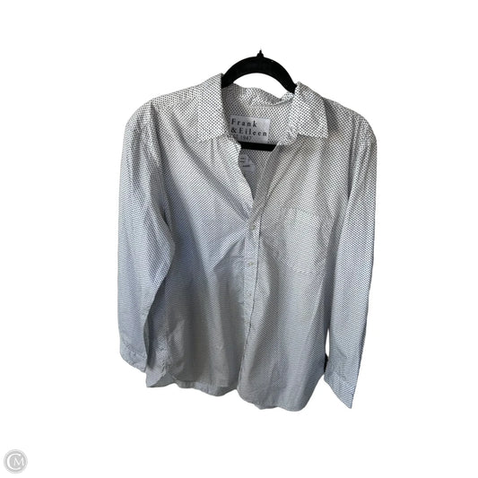 Top Long Sleeve By Frank And Eileen In Black & White, Size: L