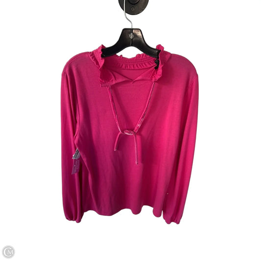 Top Long Sleeve By Talbots In Pink, Size: L