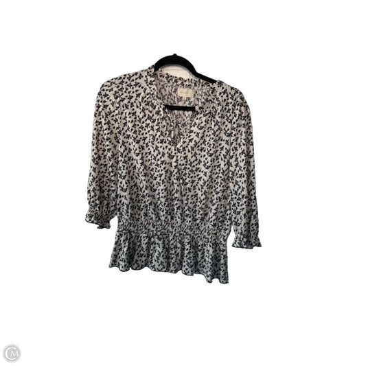 Top Long Sleeve By Melloday In Black & Cream, Size: M