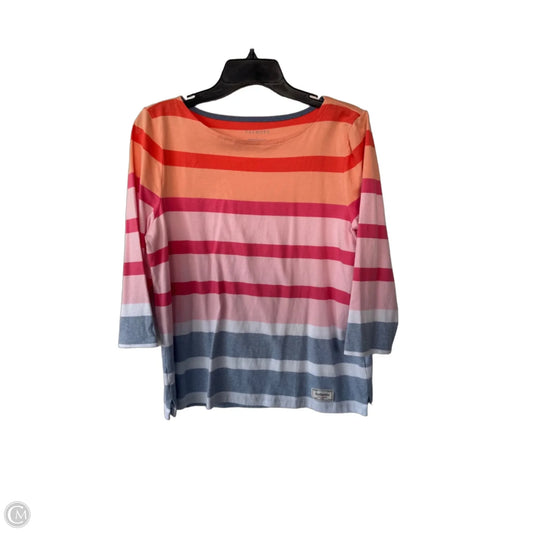 Top Long Sleeve By Talbots In Orange & Pink, Size: L