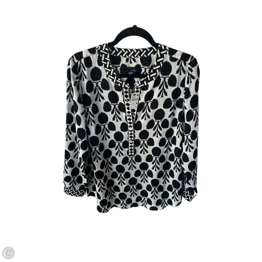 Top Long Sleeve By Talbots In Black & White, Size: M