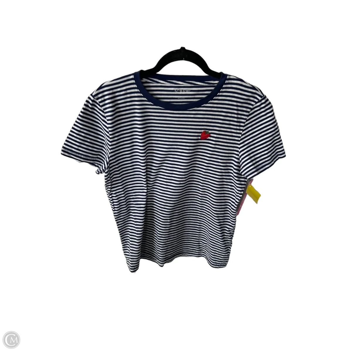 Top Short Sleeve Basic By J. Crew In Blue & White, Size: M