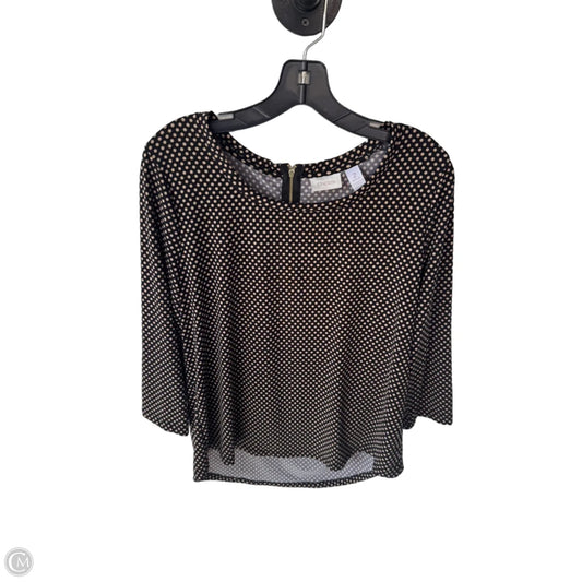 Top 3/4 Sleeve By Chicos In Black & Tan, Size: L