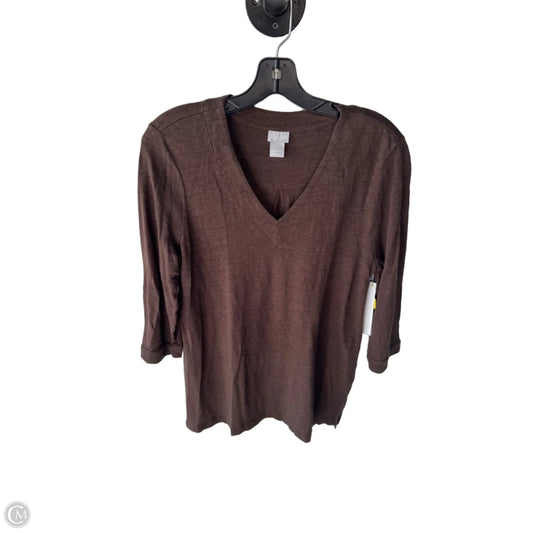 Top 3/4 Sleeve By Chicos In Brown, Size: M