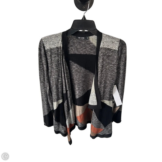 Sweater Cardigan By Nic + Zoe In Black & Brown, Size: Mp