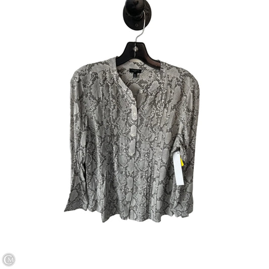 Top Long Sleeve By Talbots In Grey, Size: Mp
