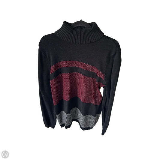 Sweater By Karen Scott In Black & Red, Size: Xlp